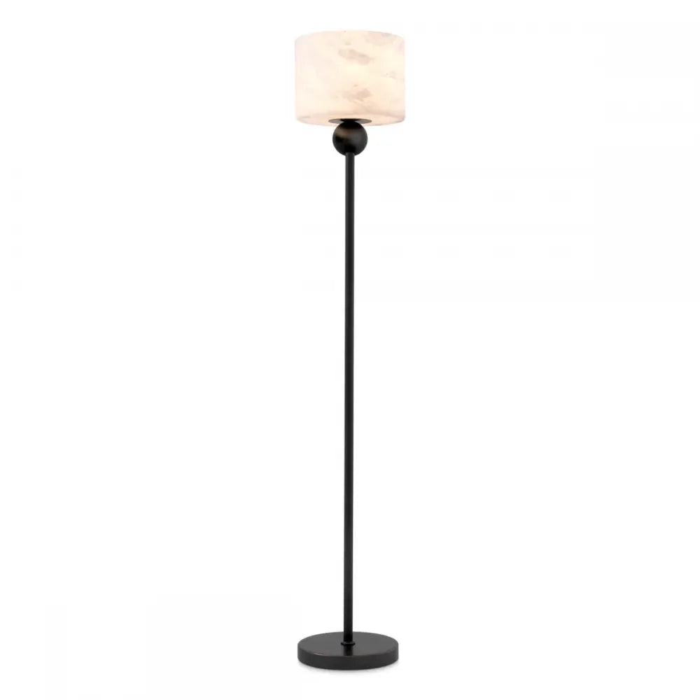 Lampa de podea din Metal Bronz si Alabastru Alb H171xD30cm Etruscan Eichholtz