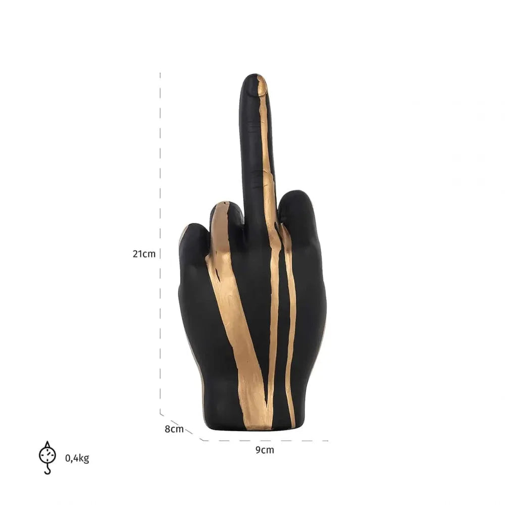 Obiect decorativ mana din Polirasina Negru/Auriu H21.5xL9cm Digitus Richmond interiors