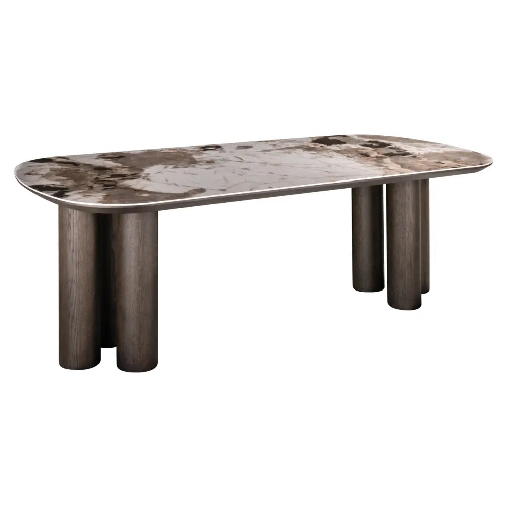 Masa din Furnir de stejar Maro si Ceramica Multicolor L230xH75cm Langford Richmond interiors