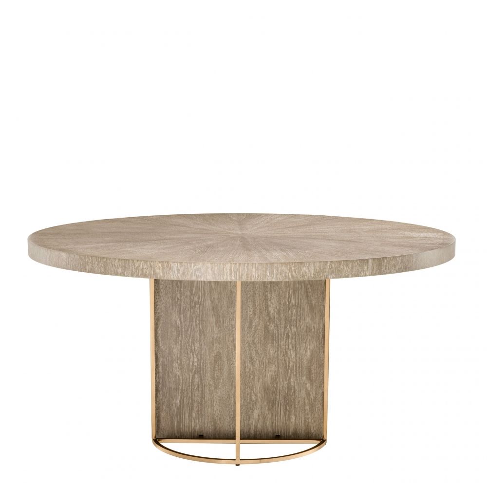 Masa rotunda din Lemn masiv de stejar Maro de 4-6 persoane D152cm Remington