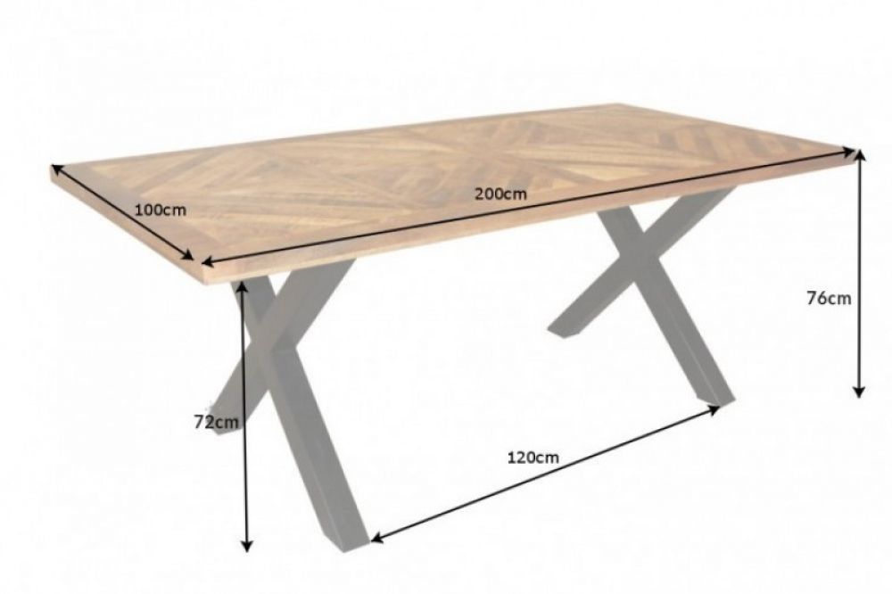 Masa dreptunghiulara din Lemn de mango Maro/Negru de 8 persoane L200x100cm INFINITY