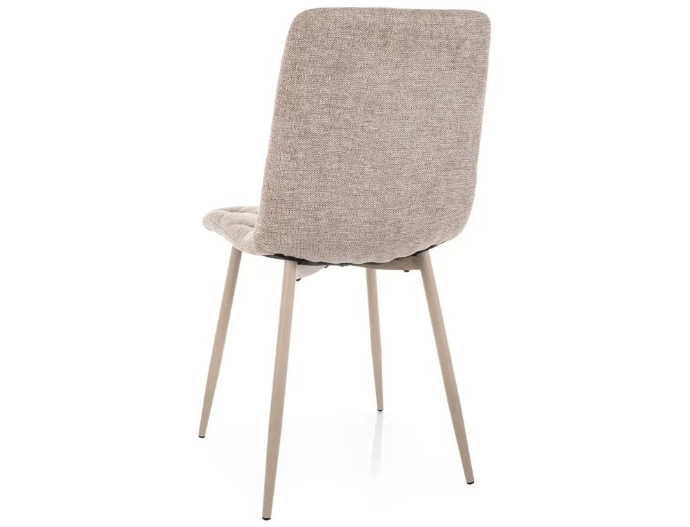 Set 2 Scaune din Stofa Bej deschis si Metal Bej H91xL45xA52cm Jerry