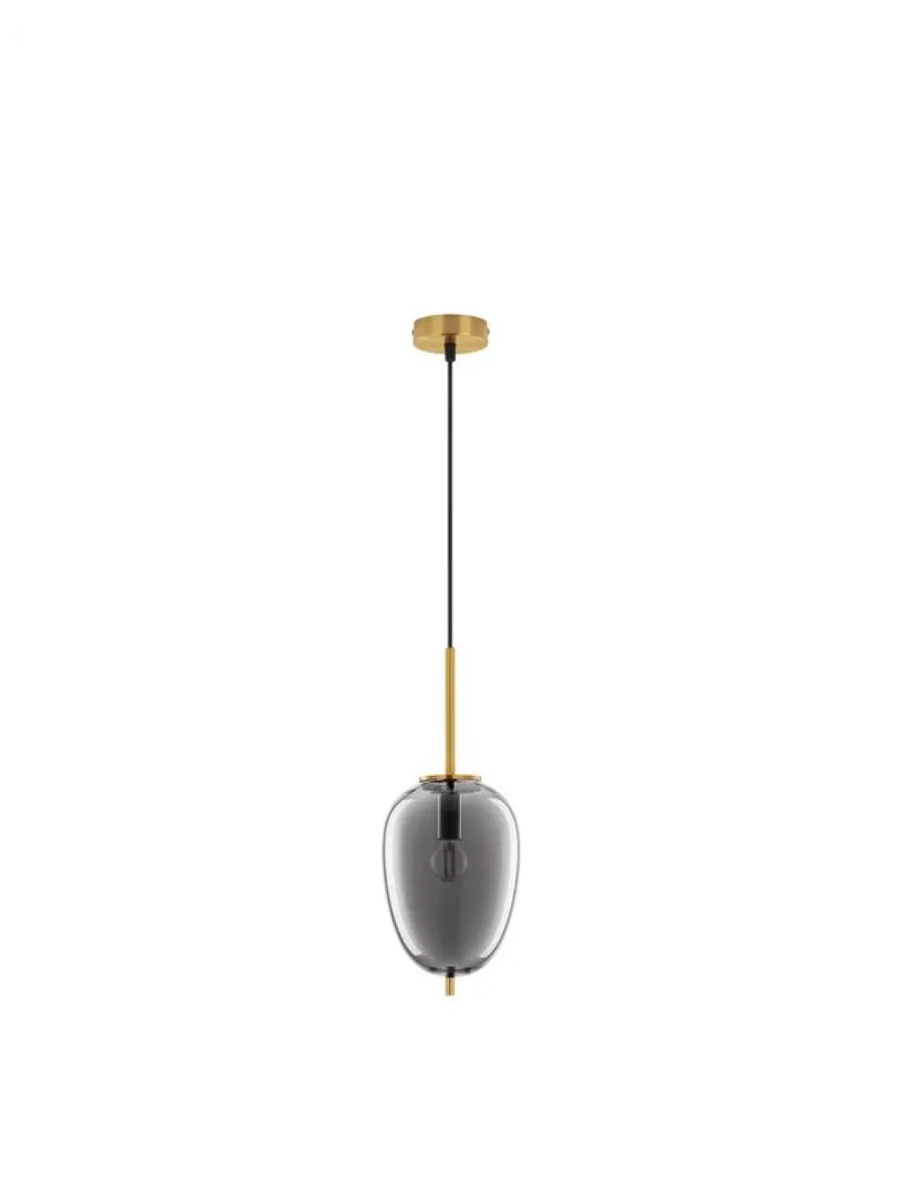Pendul structura din Metal Auriu si abajur din Sticla Fumuriu H120xL15.8cm IP20 LATO