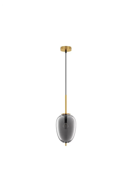 Pendul structura din Metal Auriu si abajur din Sticla Fumuriu H120xL15.8cm IP20 LATO
