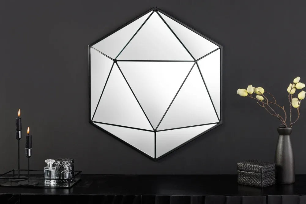 Oglinda cu rama din Metal Negru H62xL62cm Diamond