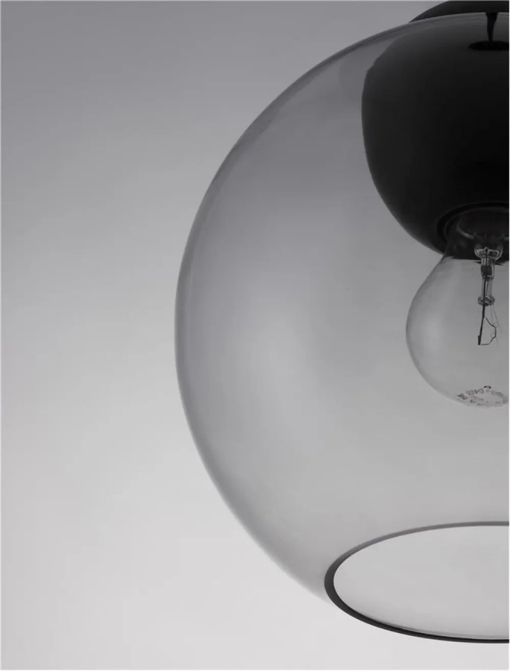 Pendul structura din Metal Negru si abajur din Sticla Fumuriu H182.5xL24cm IP20 MIDORI