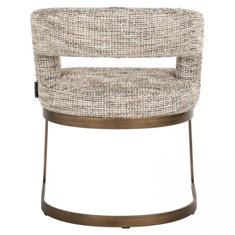 Scaun tapitat cu Stofa be trendy Bej cu picioare din Metal Alama H78xL64xA60cm Ellis Richmond interiors