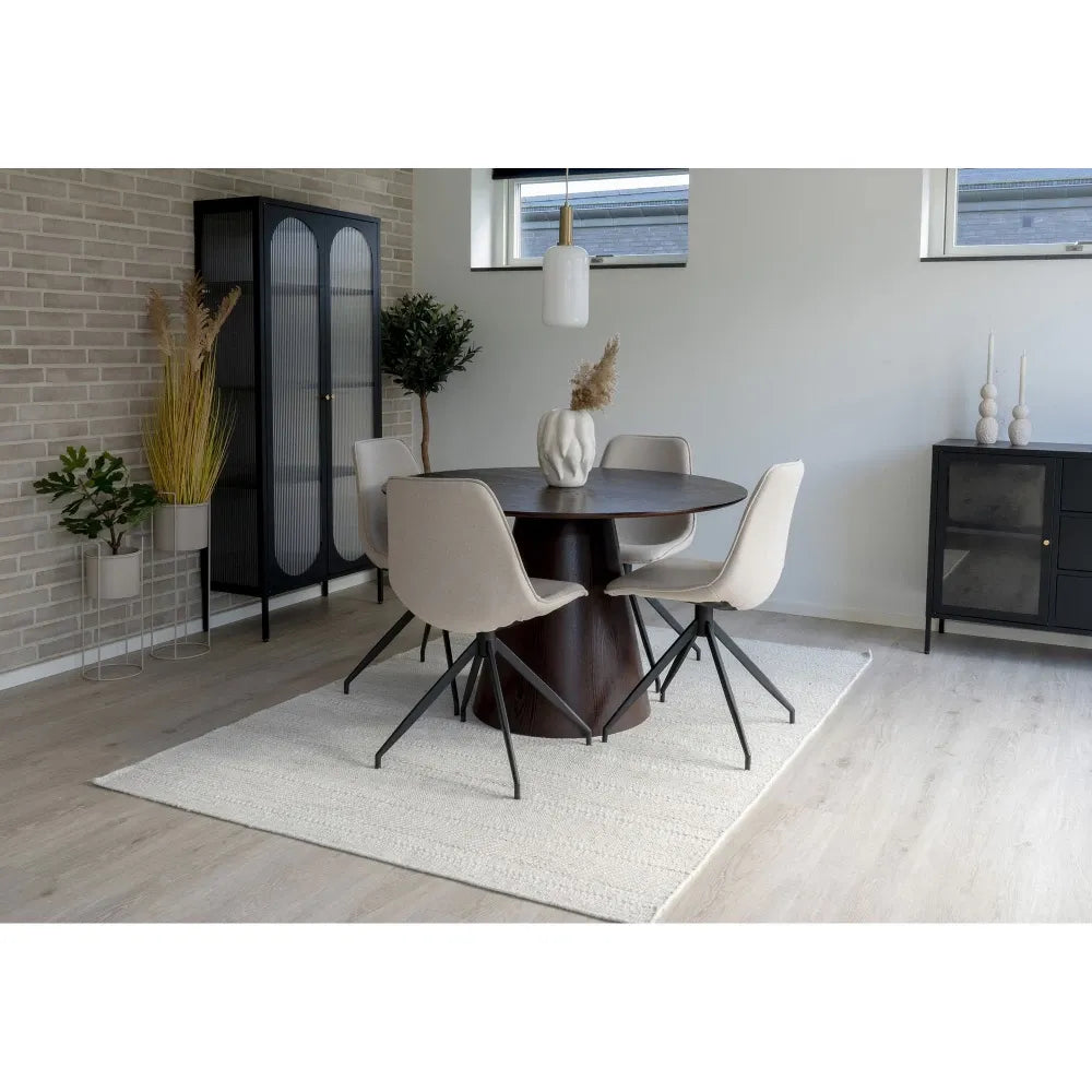 Masa din Furnir de nuc/MDF Maro D120xH75cm Bolton