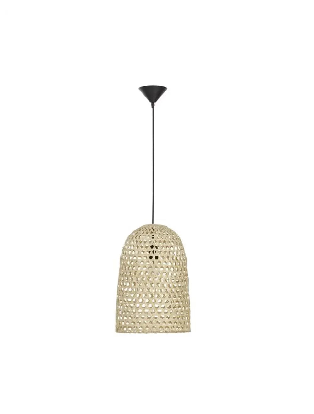 Pendul structura din Metal Negru si abajur din Ratan Bej H190xL30cm IP20 AURORA