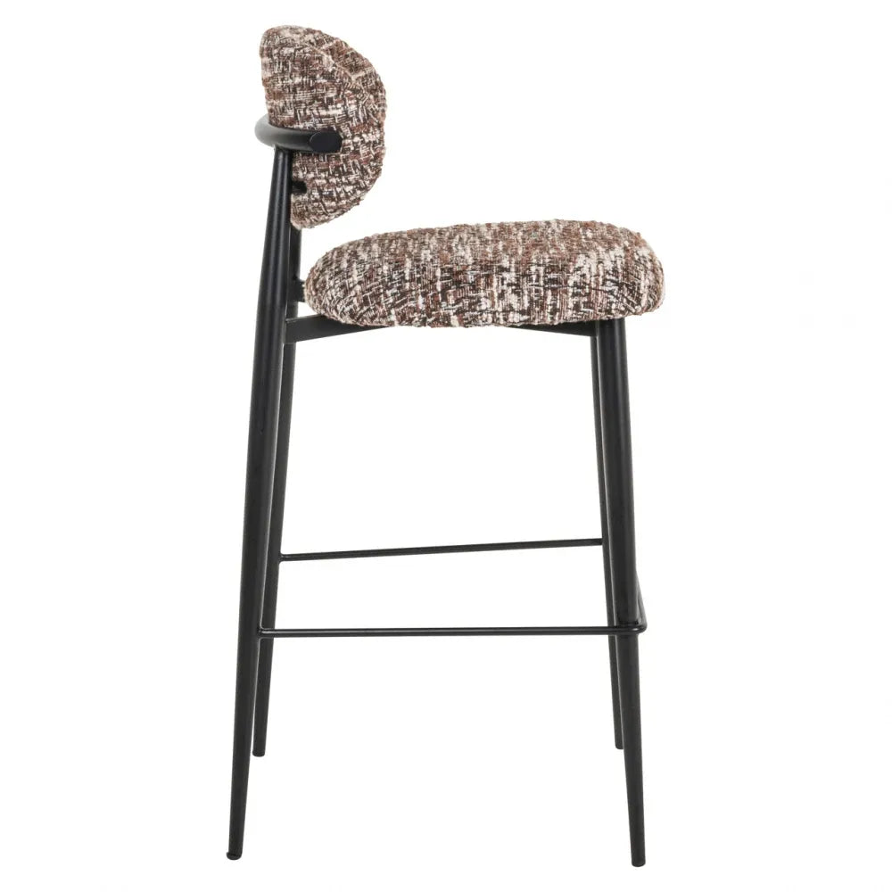 Scaun de bar tapitat cu Stofa Maro L46xH104cm Dantes