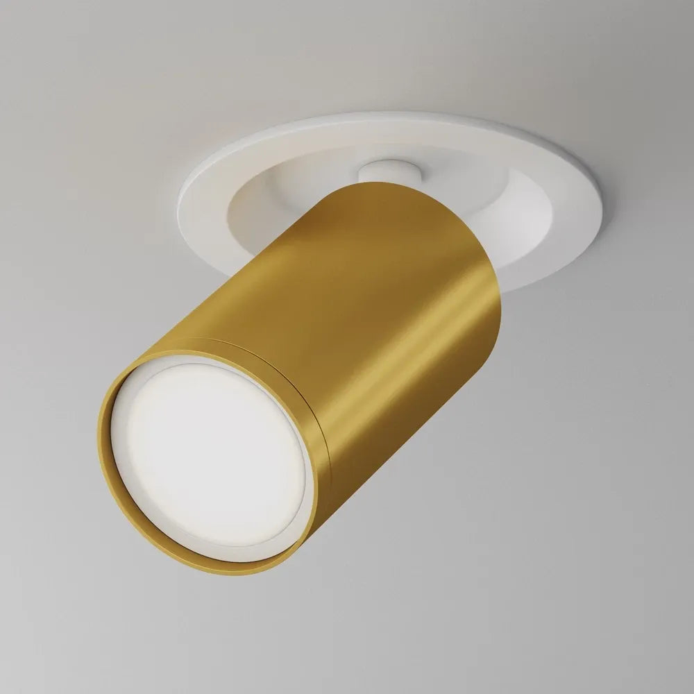 Spot incastrat din Aluminiu Alb/Auriu mat H12xD5cm IP 20 GU10 10W FOCUS S