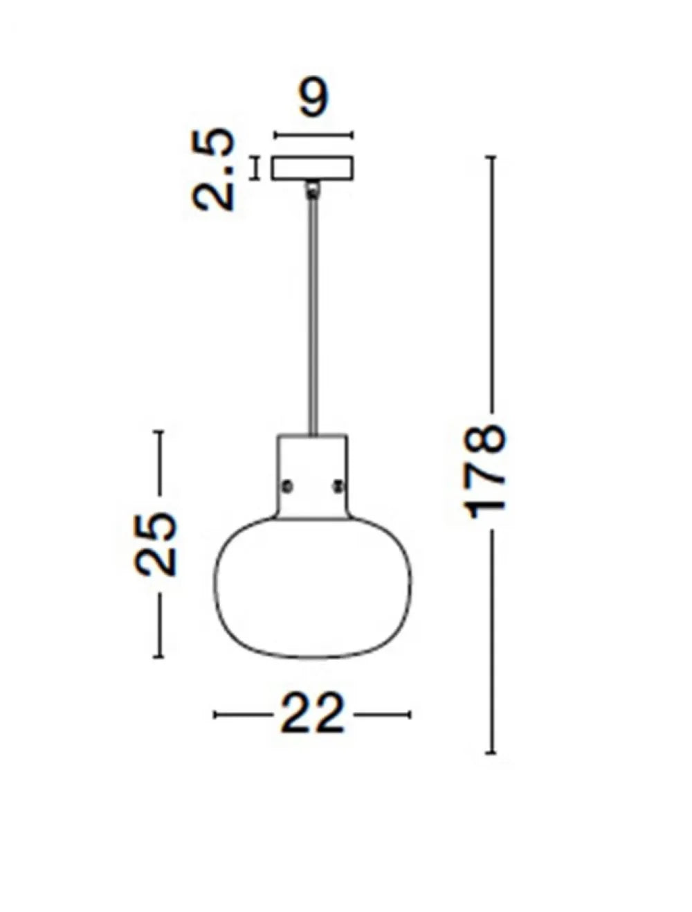 Pendul structura din Metal Auriu si abajur din Sticla Auriu H178xL22cm IP20 CINZIA