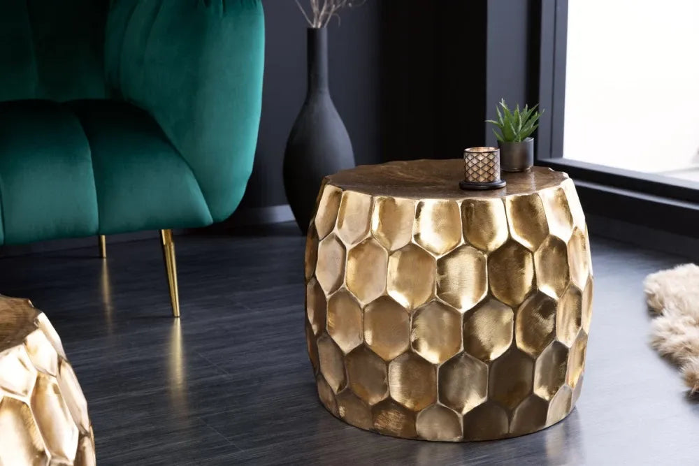 Masuta laterala din Metal Auriu L54xH44cm Organic