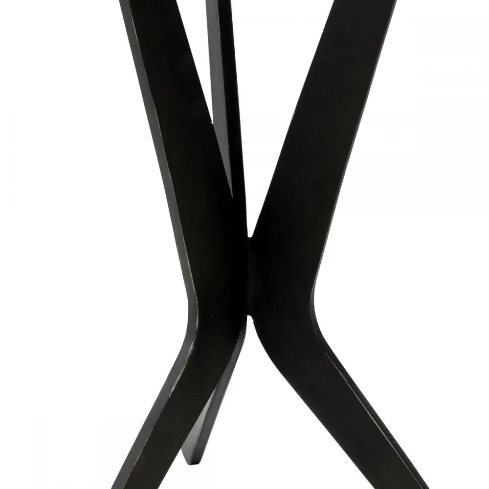 Masuta laterala Rotunda din Metal Bronz si Gratin Negru D30.5xH52cm Malone Eichholtz
