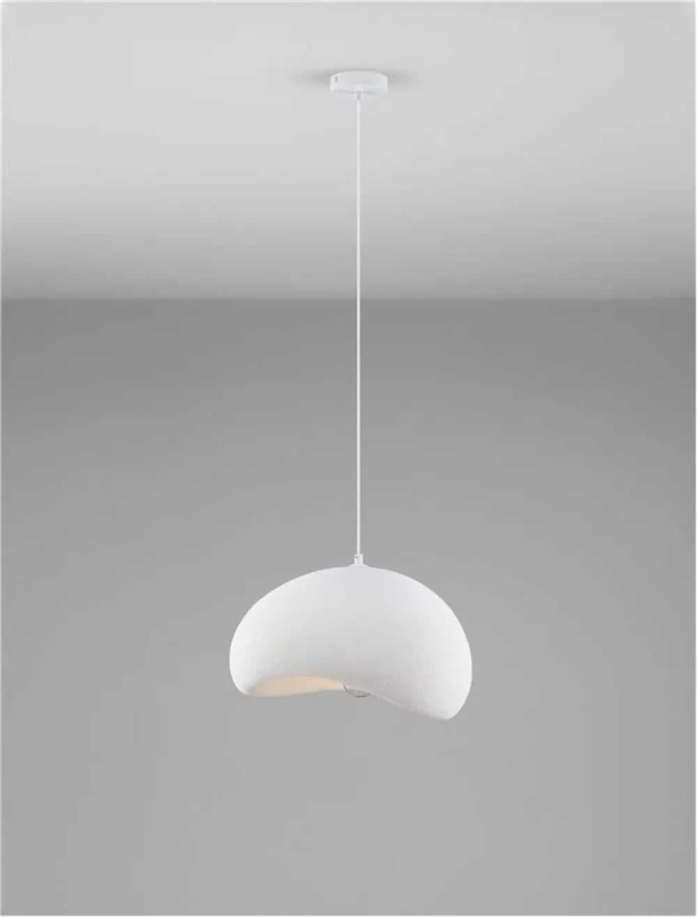 Pendul din Poliuretan si rasina Alb H250xL40cm IP20 E27 12W Lefko
