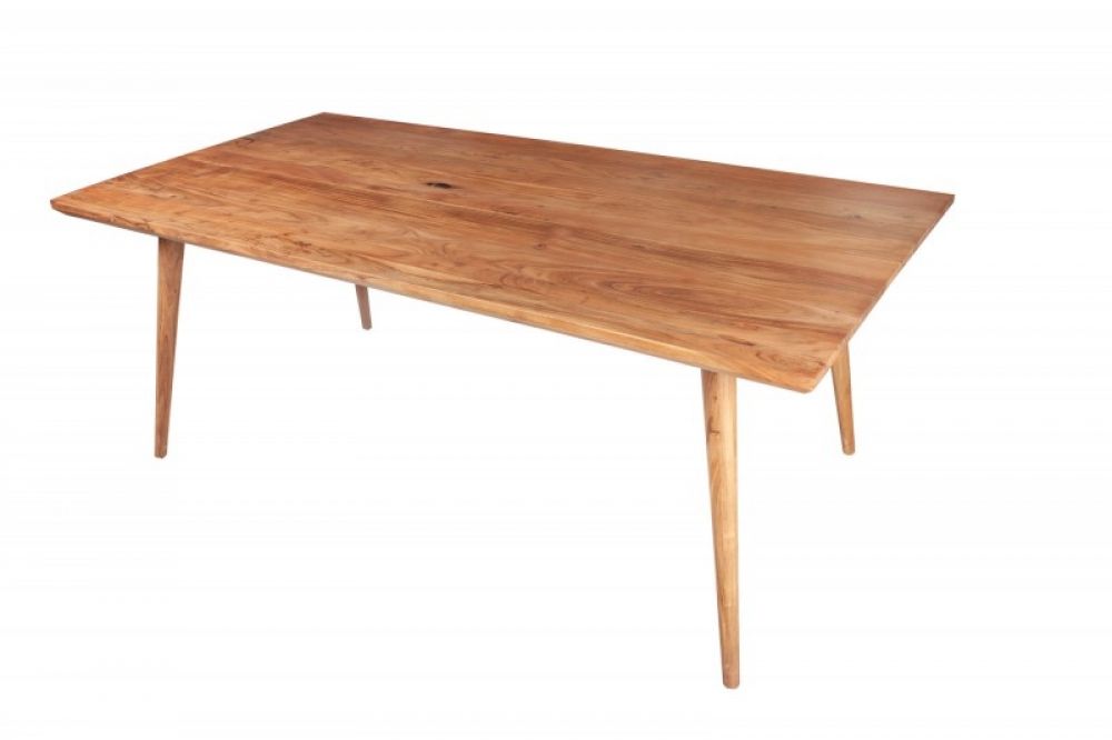 Masa dreptunghiulara din Lemn masiv de salcam Maro de 6 persoane L160x90cm Mystic Living