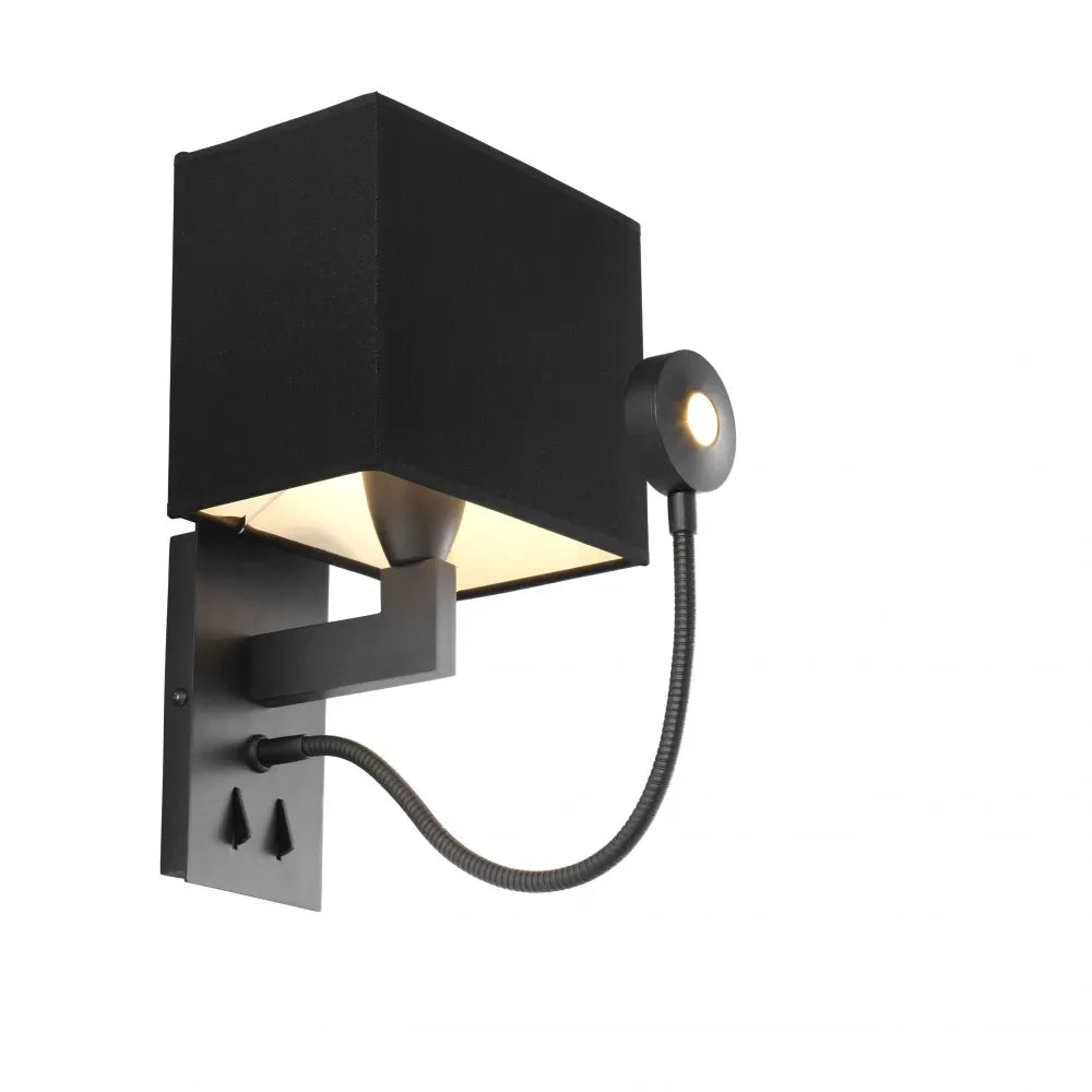 Aplica de perete din Metal Bronz si Stofa Negru H32xL19cm Reading Eichholtz