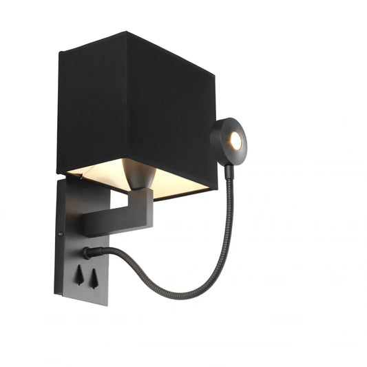 Aplica de perete din Metal Bronz si Stofa Negru H32xL19cm Reading Eichholtz