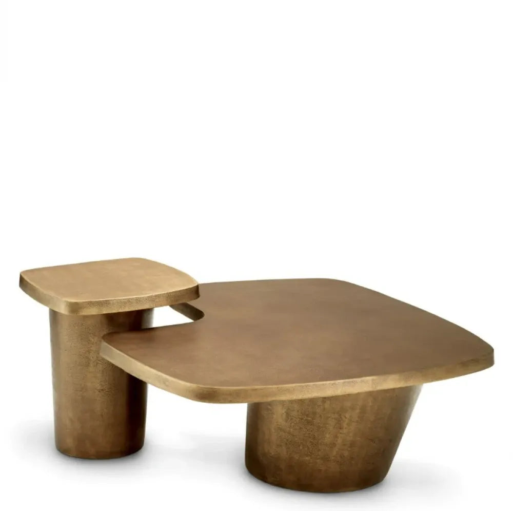 Set 2 Masute de cafea din Metal Alama L45/100xH40/49cm Pierro Eichholtz