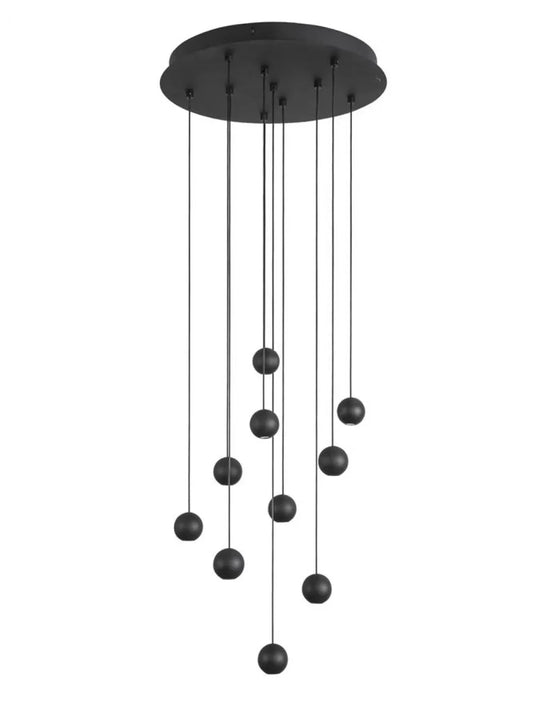 Candelabru structura din Aluminiu Negru si abajur din Aluminiu Negru H150xL40.5cm IP20 48W 1902lm 3000k NOCCI