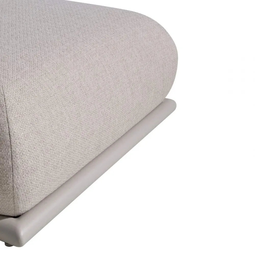 Sezlong de exterior din Stofa Bej si Metal Alb L196xH36cm Sullivan Richmond interiors
