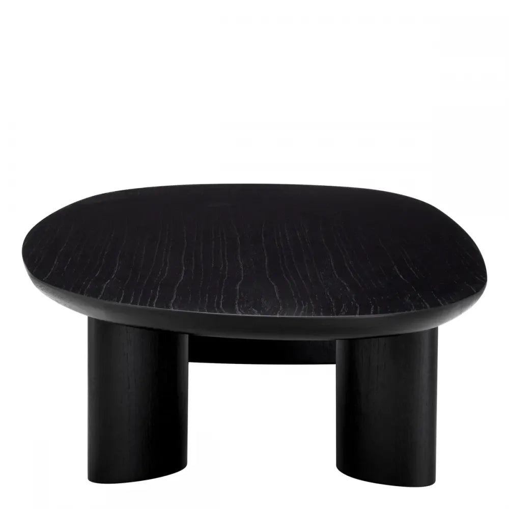 Masuta de cafea Asimetrica din Furnir de stejar Negru L168.5xl86.5cm Lindner Eichholtz