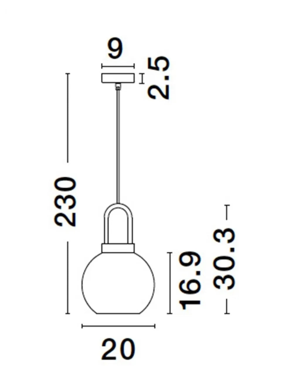 Pendul structura din Metal Alama si abajur din Sticla Transparent H230xL20cm IP20 IRVINE
