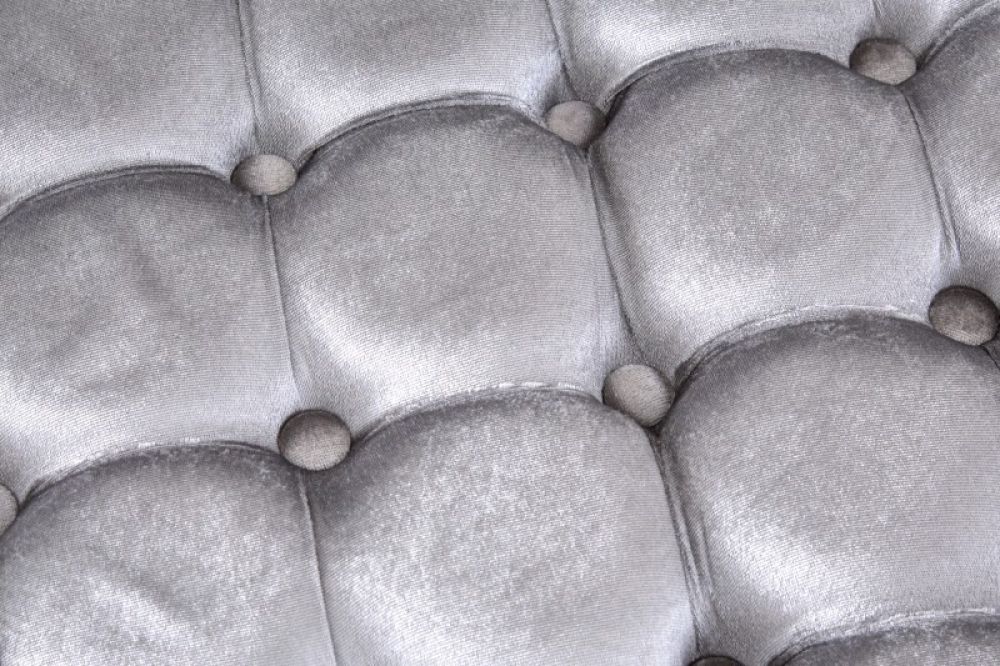 Puf rotund cu spatiu pentru depozitare tapitat cu Catifea Gri D50xH41cm Saft