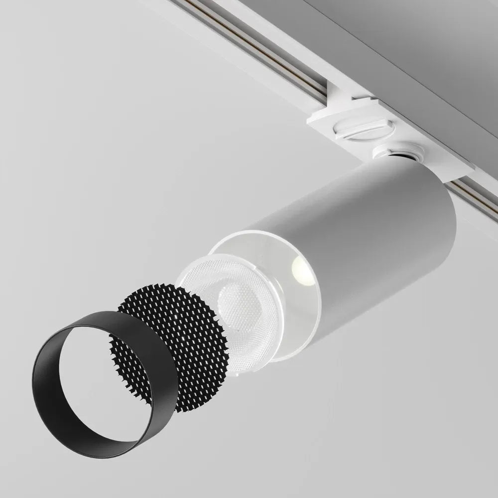 Spot dimabil pentru sina Unity din Aluminiu Alb H16xD5cm IP 20 12W 900lm 4000k Focus LED