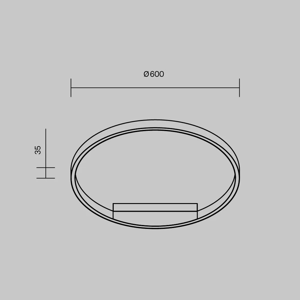 Plafoniera din Aluminiu Negru si Silicon Alb H3.5xD60cm Rim