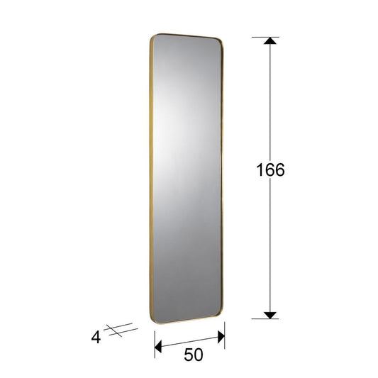 Oglinda Dreptunghiulara cu rama din MDF Auriu Orio H166xL50cm