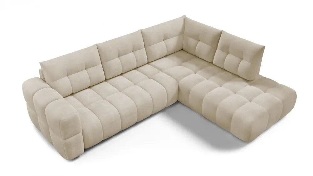 Coltar in forma de L tapitat cu material pet friendly Alias crem L291 x 219cm