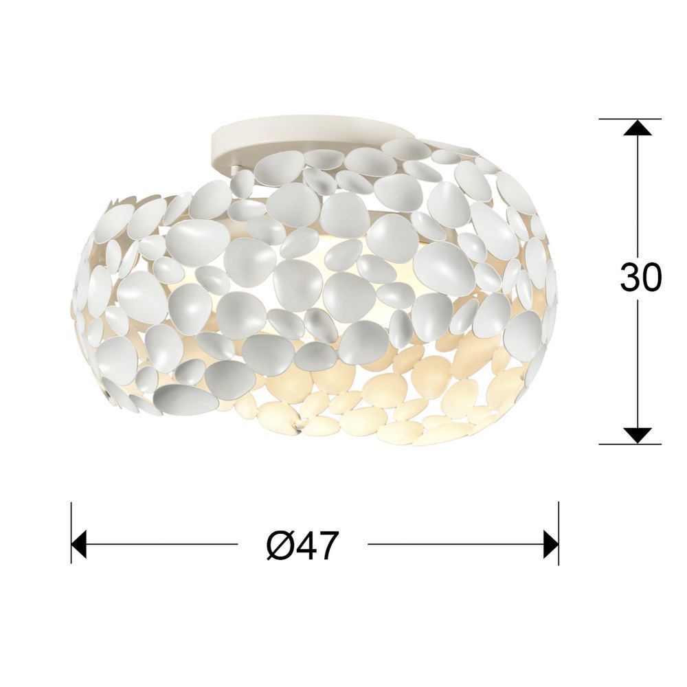 Plafoniera Rotunda din Metal si Metal Alb/Alb Narisa D47xH30cm