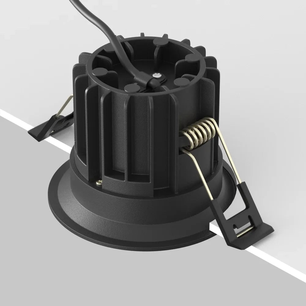 Spot incastrat din Aluminiu Negru H6xD8cm 12W 840lm 3000k Round