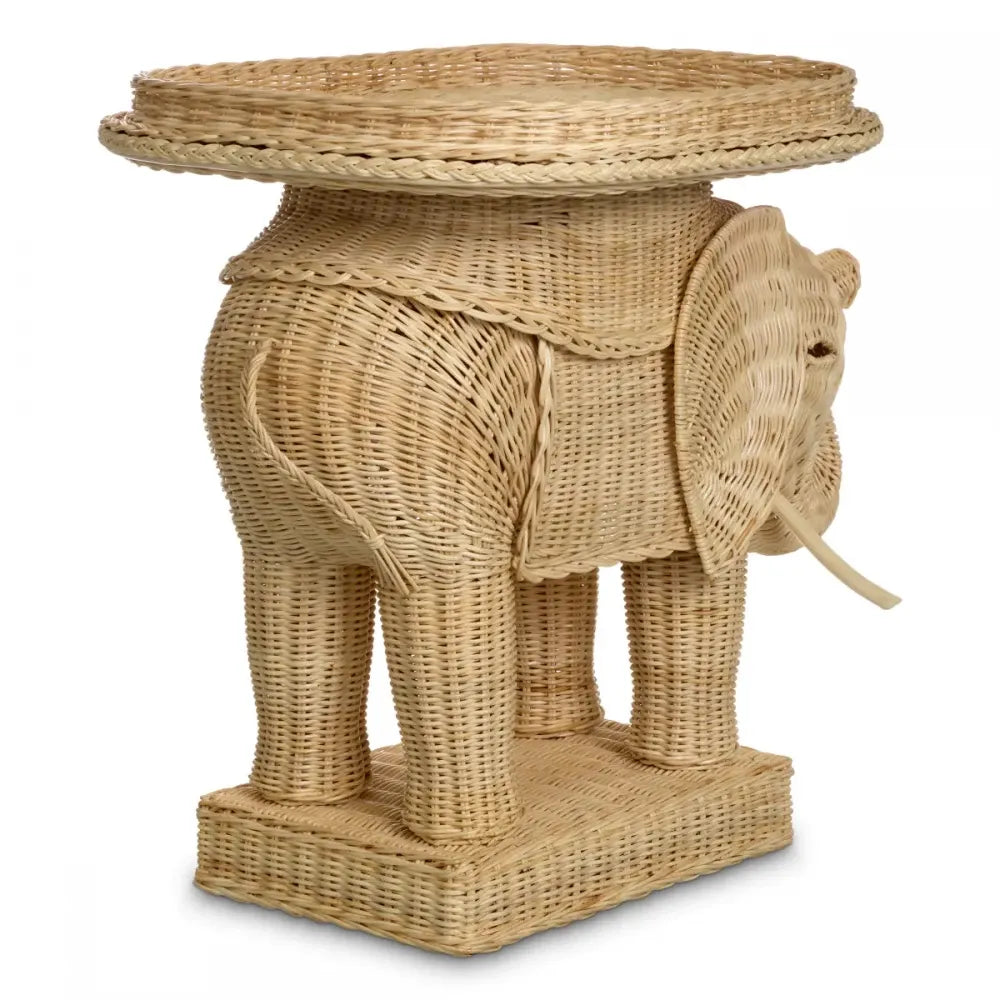 Masuta laterala Ovala din Ratan Bej L40xl68cm Elephant Eichholtz
