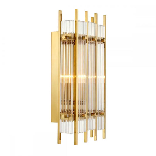Aplica de perete din Metal Auriu si Sticla Transparent H42xL23cm Sparks S Eichholtz