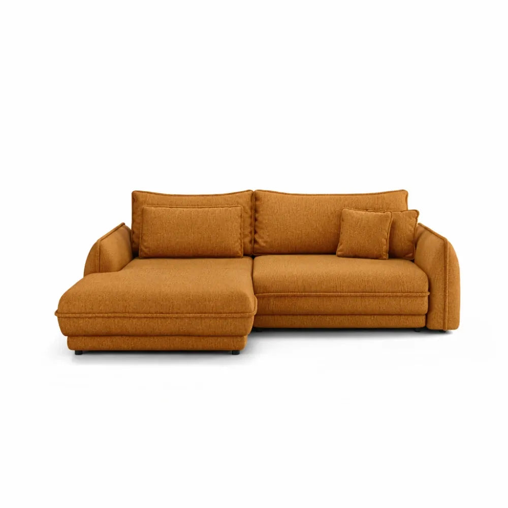 Coltar extensibil din catifea galben Ella I L267x181cm