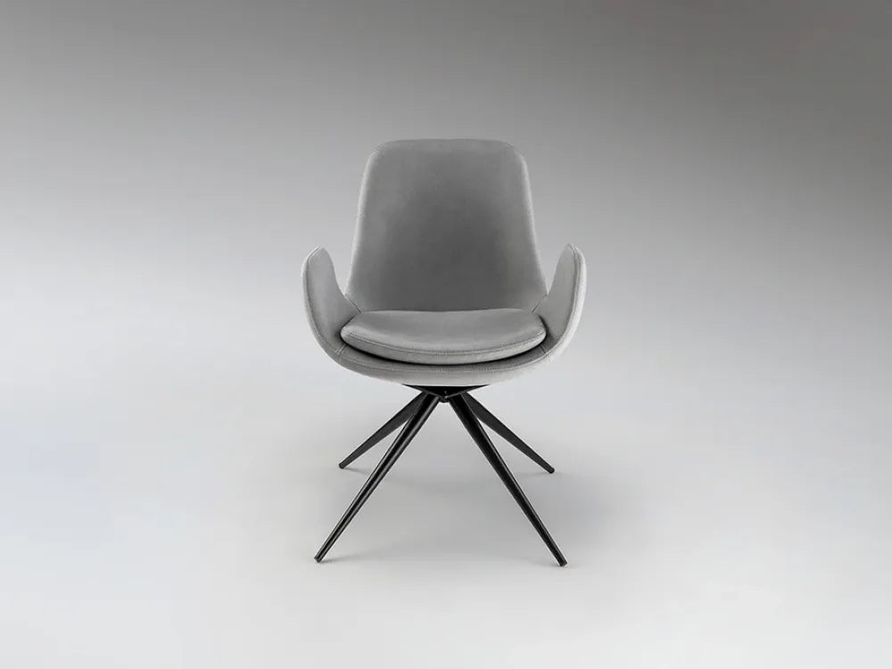 Scaun rotativ din Metal Negru si Poliester Gri L59xH80cm Zuna