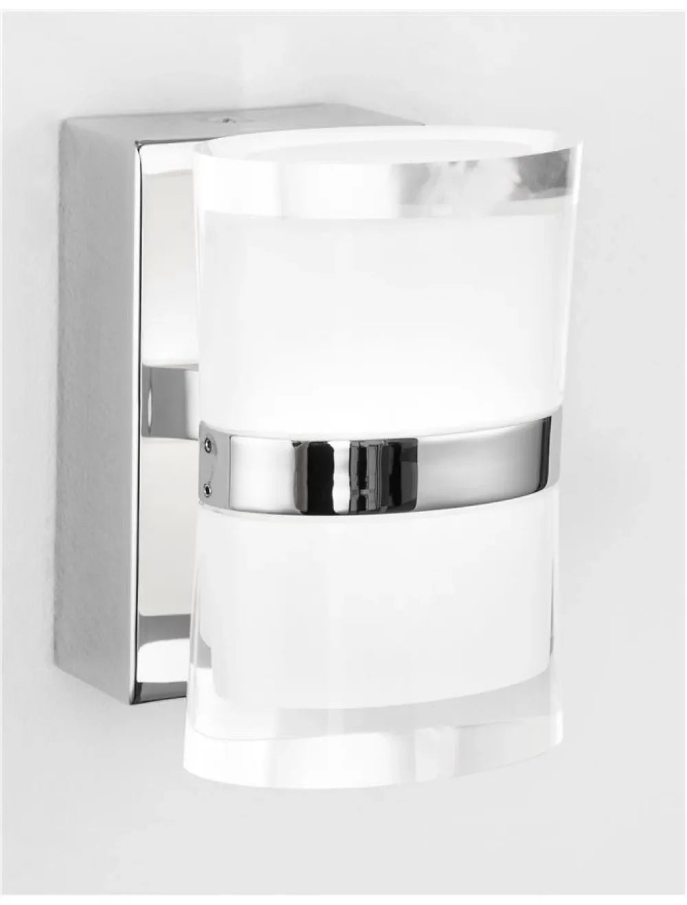 Aplica de perete structura din Aluminiu Argintiu si abajur din Acrilic Alb H7.5xL8.5cm IP44 10W 1026lm 3000k SABIA