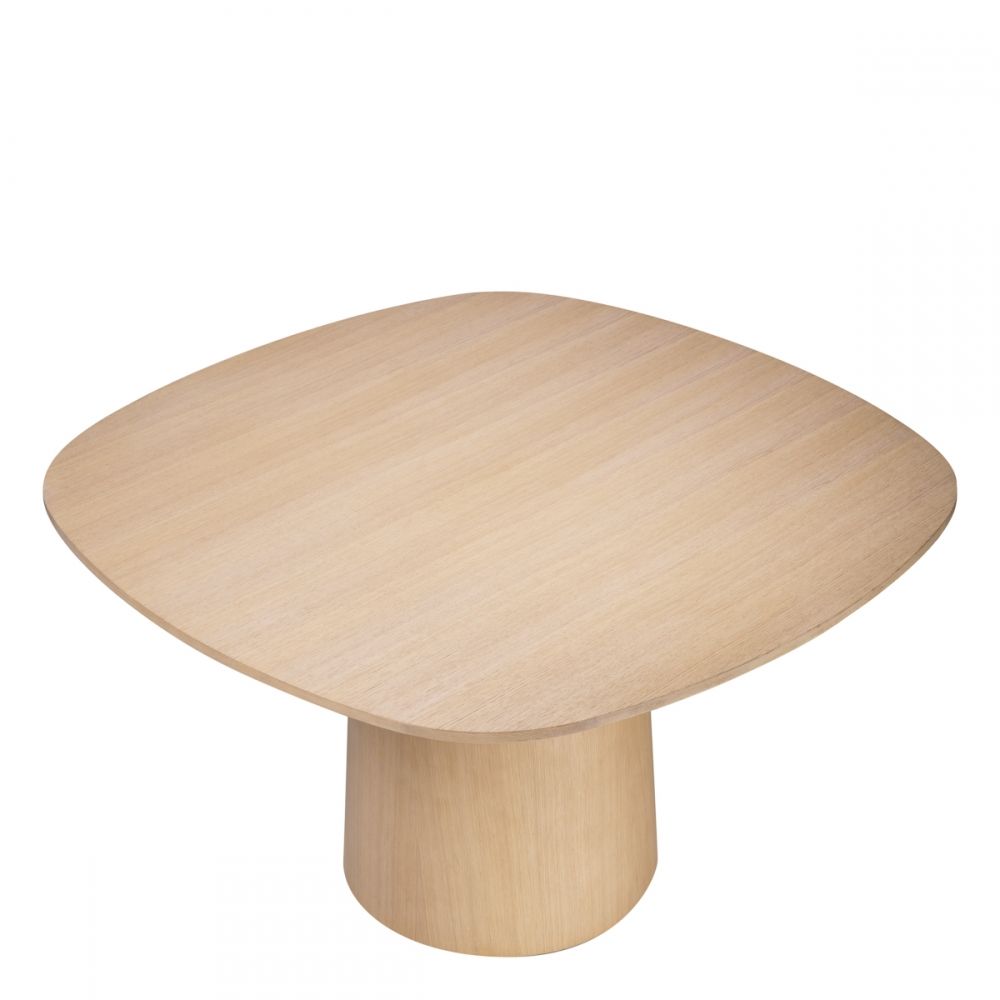 Masa Patrata Motto Eichholtz din Furnir de stejar Bej de 4-6 persoane L130xH77cm