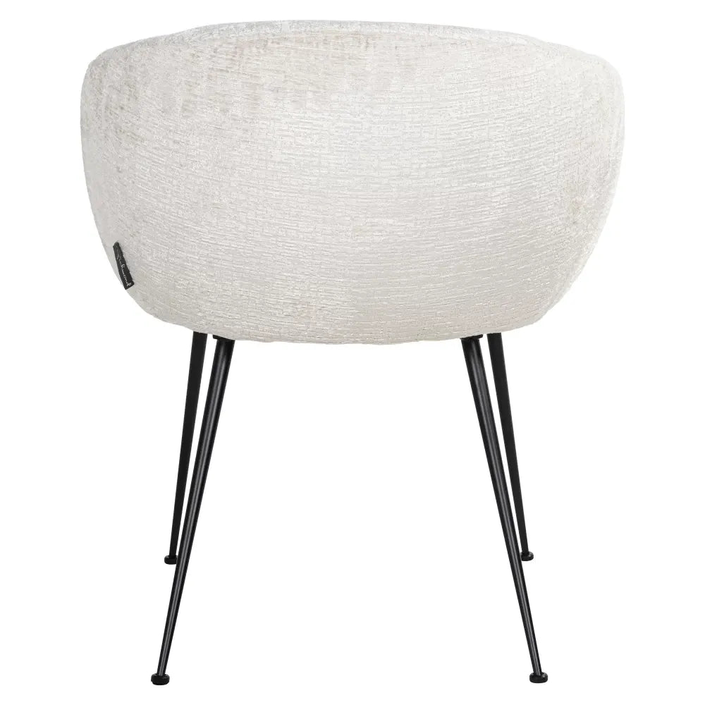 Scaun tapitat cu Stofa Crem cu picioare din Metal Negru H77xL65xA62cm Ruby Richmond Interiors