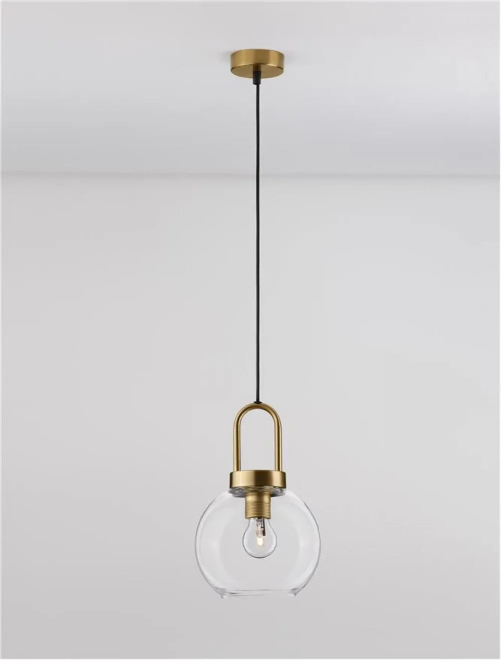 Pendul structura din Metal Alama si abajur din Sticla Transparent H230xL20cm IP20 IRVINE