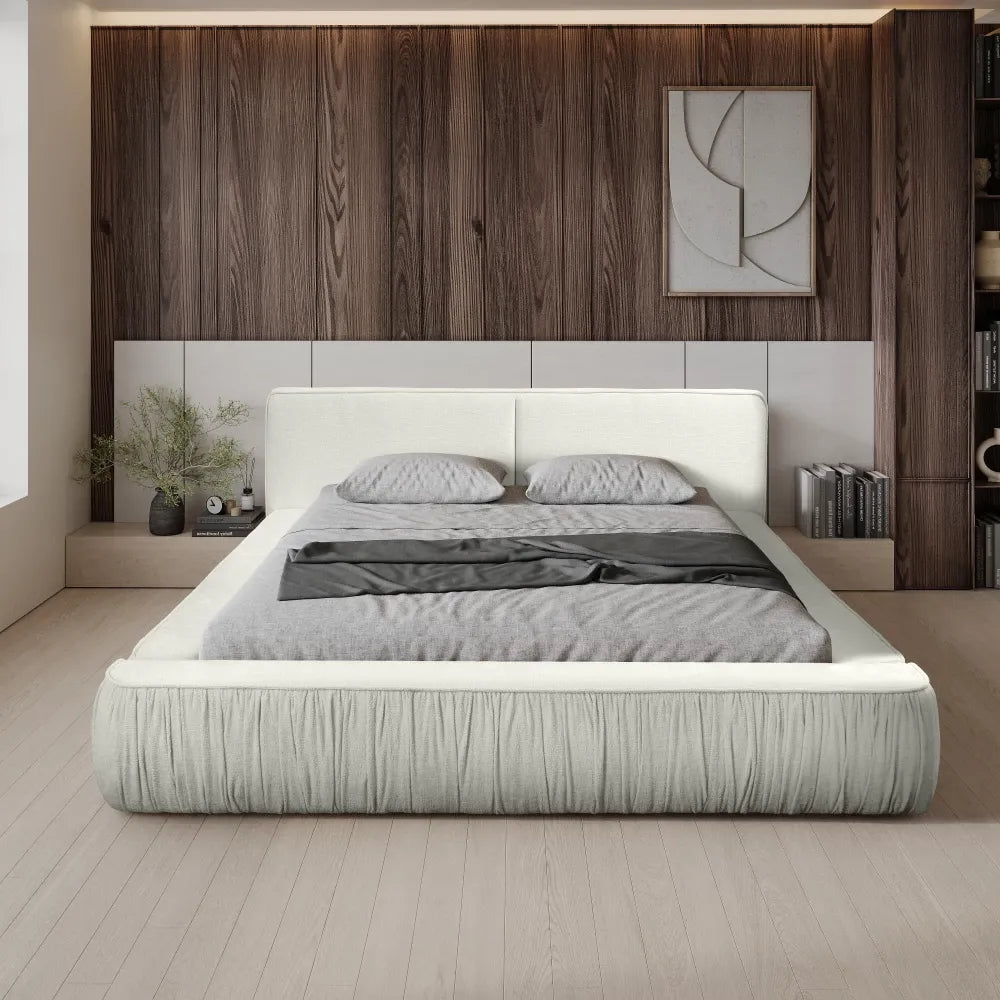 Pat 140x200cm tapitat cu Chenille Crem Naomi