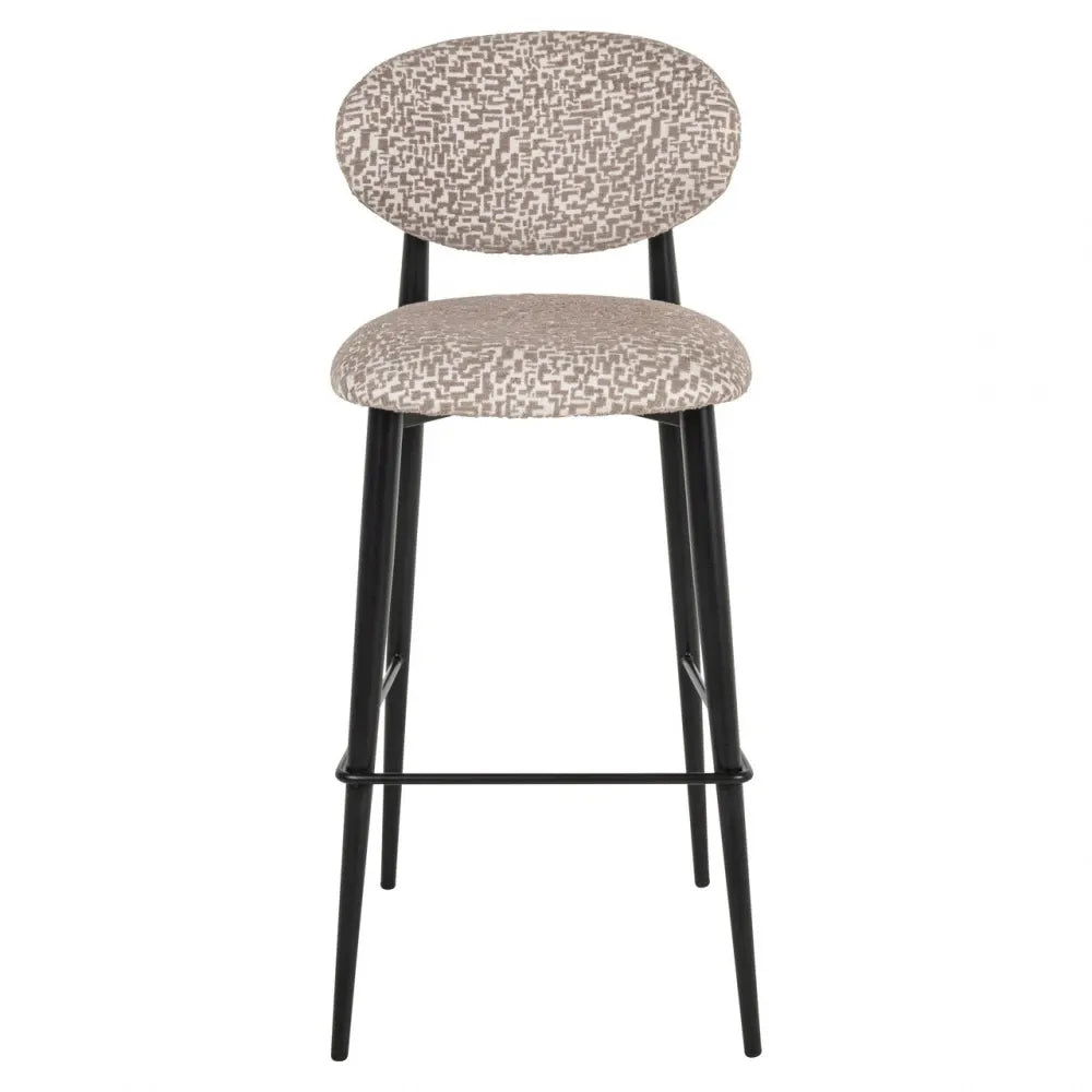Scaun de bar din Stofa Bej si Metal Negru L46xH104cm Dantes Richmond interiors