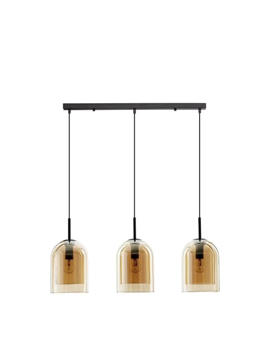 Lustra structura din Metal Negru si abajur din Sticla Auriu H158xL70cm IP20 VELOR