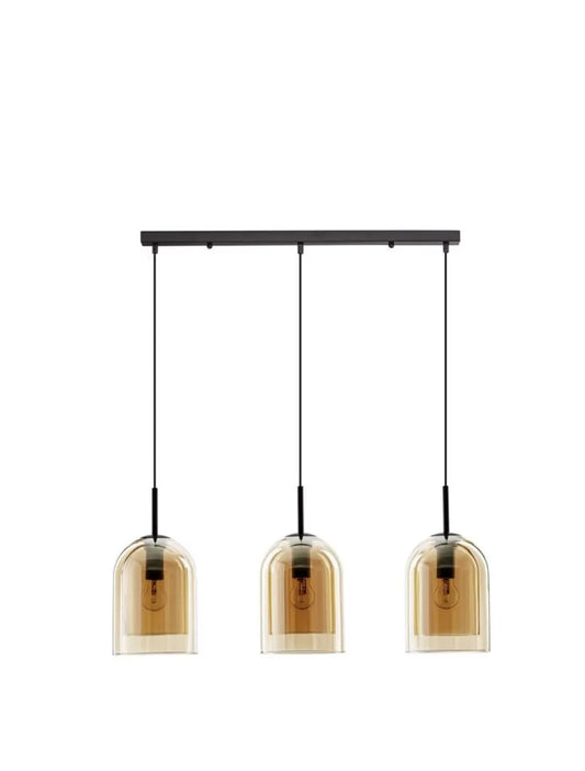Lustra structura din Metal Negru si abajur din Sticla Auriu H158xL70cm IP20 VELOR