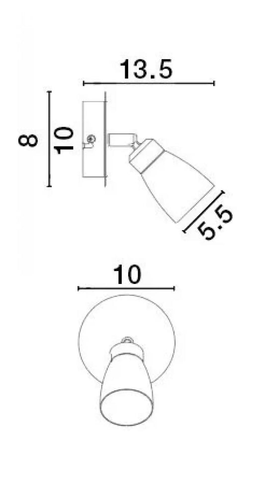 Aplica perete din Aluminiu Alb H15.7xL8cm IP20 CONO