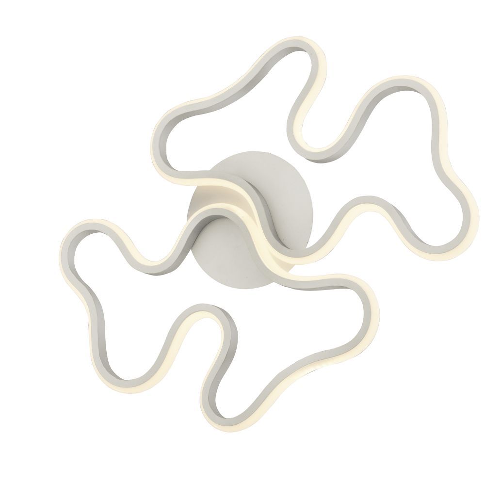 Plafoniera Asimetrica din Metal Alb Marea L59xH6cm