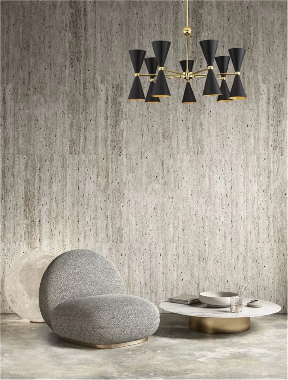 Lustra din Metal Negru/Auriu H80xL90cm IP20 GALA