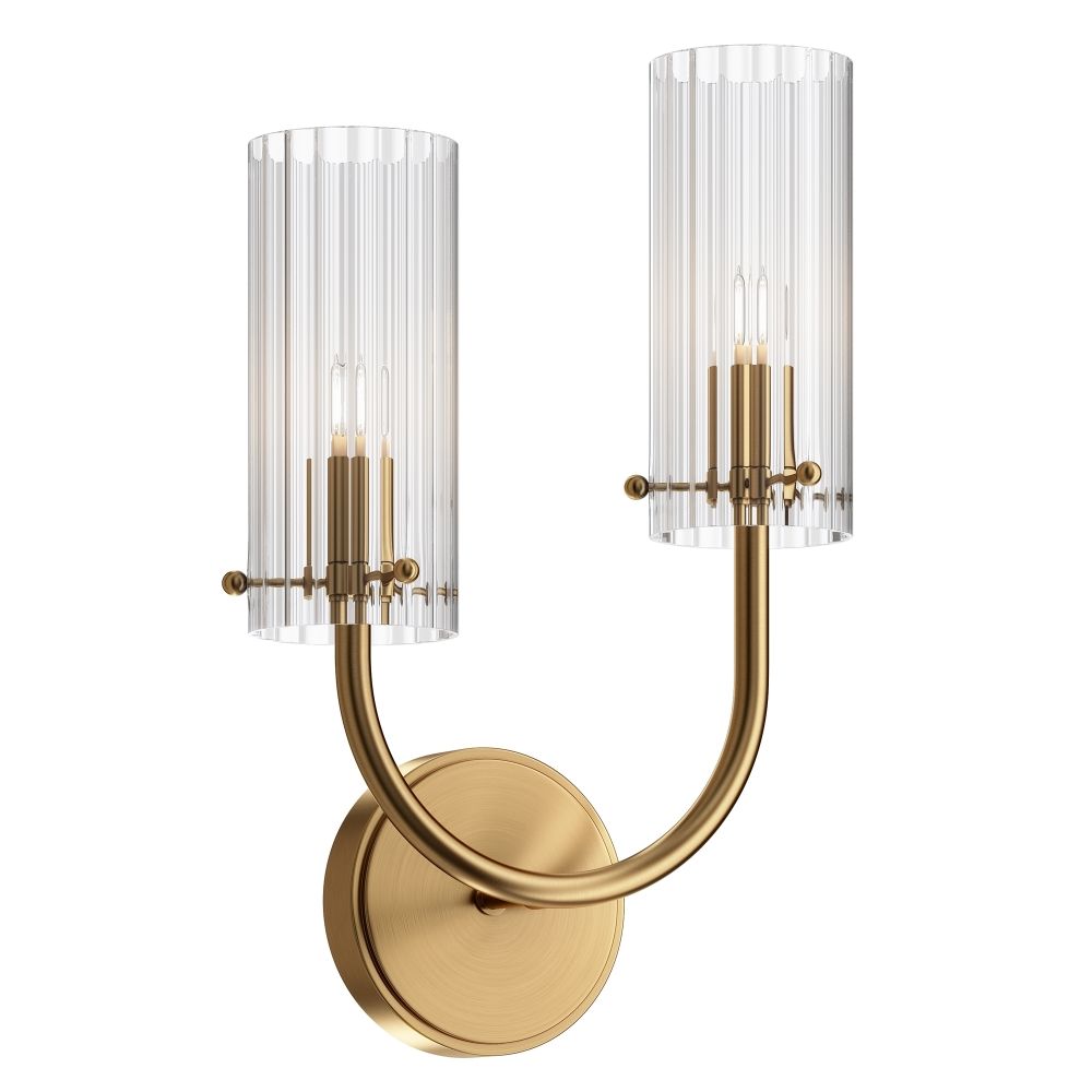 Aplica de perete Metal si Sticla Alama/Transparent L12xH38cm Arco